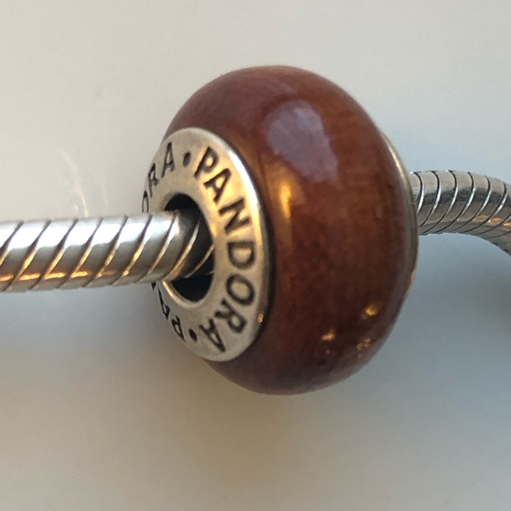 Authentic Pandora Wooden Bead Pre-owned Retired